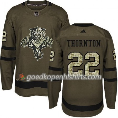 Florida Panthers Shawn Thornton 22 Adidas 2017-2018 Camo Groen Authentic Shirt - Mannen